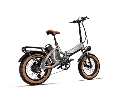 MIHOGO ONE 长续航电动自行车 力矩折叠电动车 sleek silver design optimal for long-distance rides.